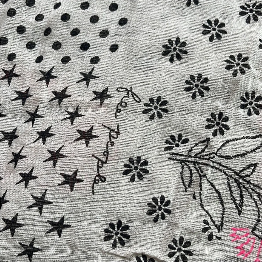 Lightweight White & Pink Floral Cotton Tote Bag